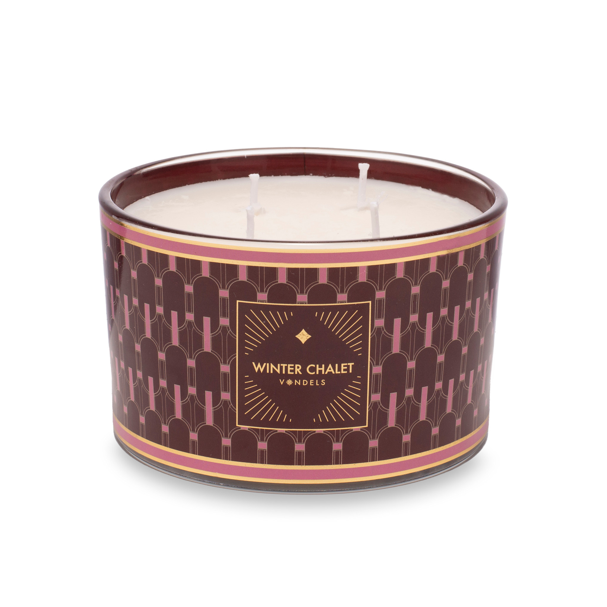 Geurkaars Winter Chalet burgundy - 450 gram in giftbox-2