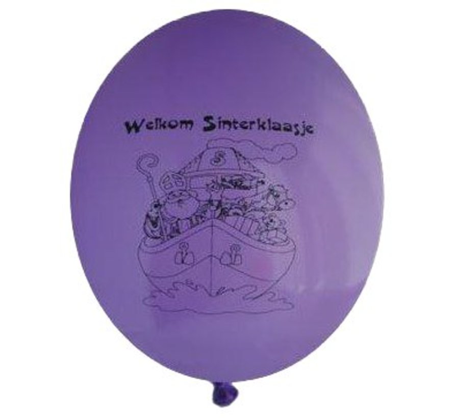 Ballonnen welkom sinterklaas multi color 10 stuks 23 cm
