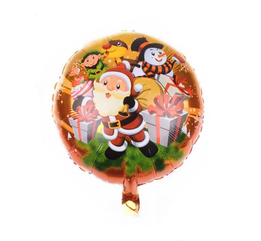 Folieballon Kerstman Cartoon rond 45 cm