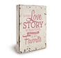 Houten tekstbord "Love Story"