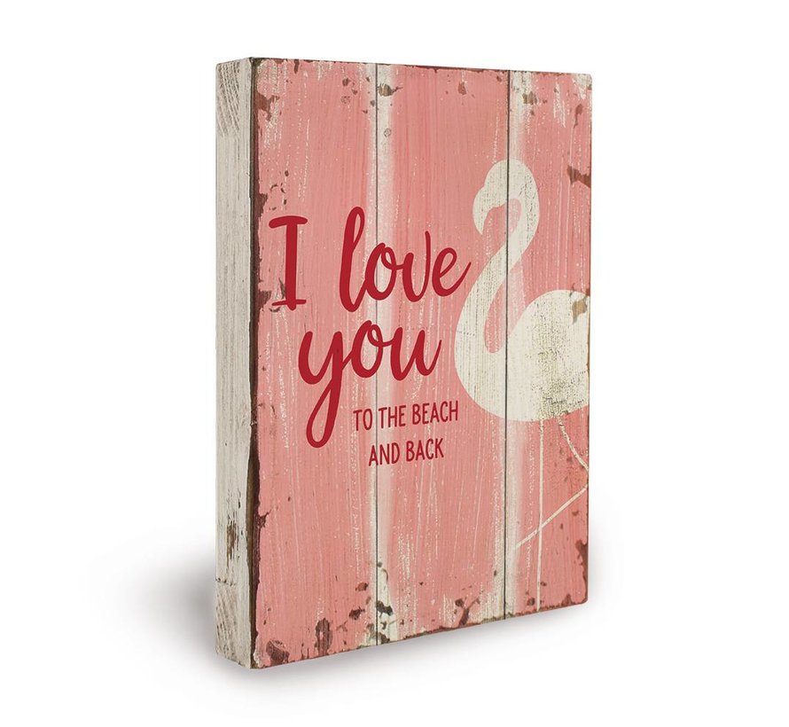 Houten tekstbord "I love you"