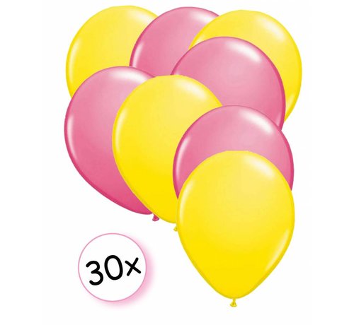 Joni's Winkel Ballonnen Geel & Roze 30 stuks 27 cm