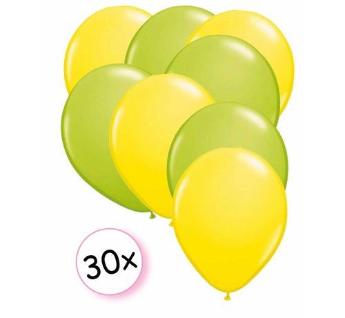 Joni's Winkel Ballonnen Geel & Licht groen 30 stuks 27 cm