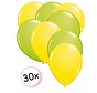 Ballonnen Geel & Licht groen 30 stuks 27 cm