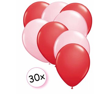 Joni's Winkel Ballonnen Rood & Licht roze 30 stuks 27 cm