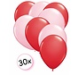 Ballonnen Rood & Licht roze 30 stuks 27 cm