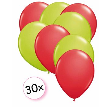Joni's Winkel Ballonnen Rood & Licht groen 30 stuks 27 cm