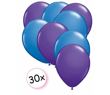 Joni's Winkel Ballonnen Paars & Blauw 30 stuks 27 cm