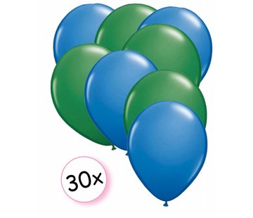 Joni's Winkel Ballonnen Blauw & Groen 30 stuks 27 cm