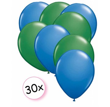 Joni's Winkel Ballonnen Blauw & Groen 30 stuks 27 cm