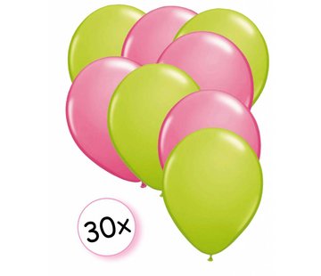 Joni's Winkel Ballonnen Licht groen & Roze 30 stuks 27 cm