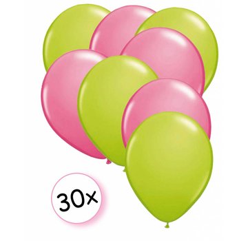 Joni's Winkel Ballonnen Licht groen & Roze 30 stuks 27 cm