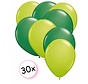 Ballonnen Licht groen & Groen 30 stuks 27 cm