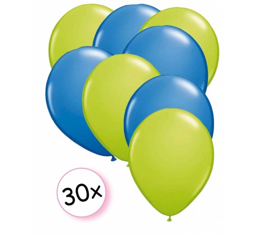 Joni's Winkel Ballonnen Licht groen/Blauw 30 stuks 27 cm