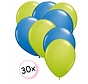 Ballonnen Licht groen/Blauw 30 stuks 27 cm