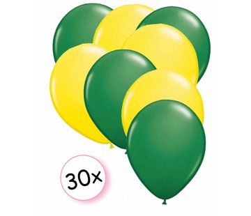 Joni's Winkel Ballonnen Groen & Geel 30 stuks 27 cm