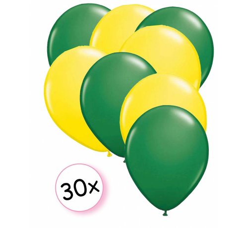 Joni's Winkel Ballonnen Groen & Geel 30 stuks 27 cm