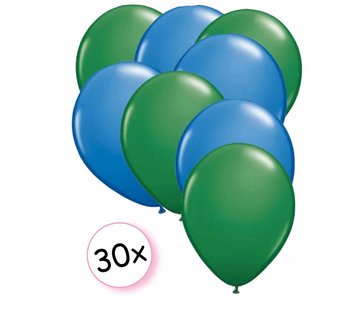 Joni's Winkel Ballonnen Groen & Blauw 30 stuks 27 cm