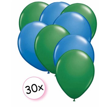 Joni's Winkel Ballonnen Groen & Blauw 30 stuks 27 cm