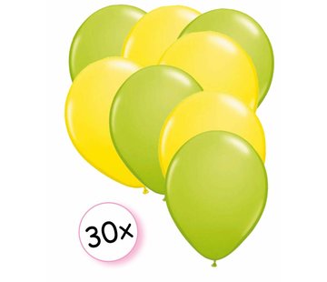 Joni's Winkel Ballonnen Licht groen & Geel 30 stuks 27 cm