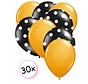 Ballonnen Oranje & Dots Zwart/Wit 30 stuks 27 cm