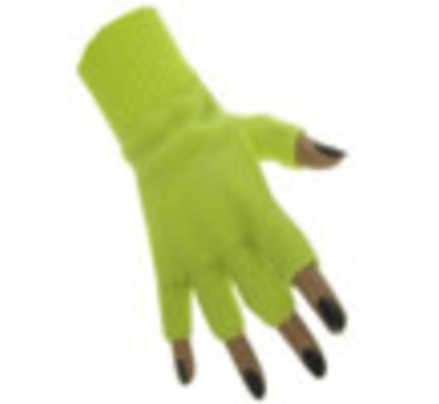 Vingerloze  handschoen fluor geel