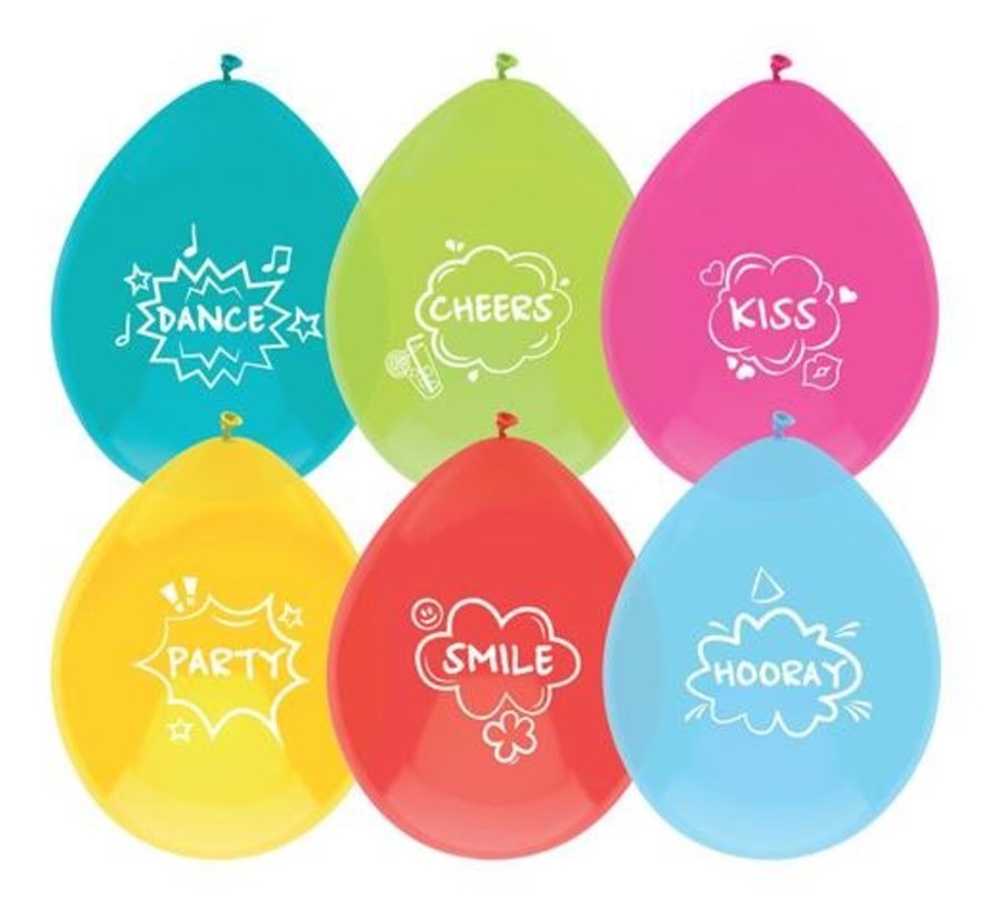 Ballonnen Party quotes 6 stuks 30 cm