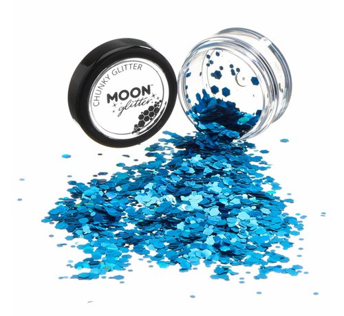 Moon Creations Moon-Glitter Holografische Chunky Glitter Shaker 3 gram Blauw