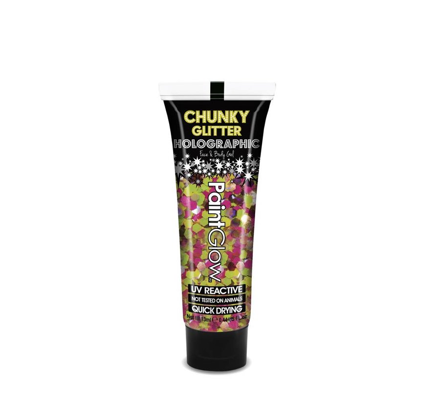 PaintGlow UV Unicorn Chunky Glitter Gel Rainbow Rave