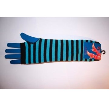 Apollo Vingerloze handschoen lang blauw/zwart