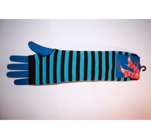 Apollo Vingerloze handschoen lang blauw/zwart