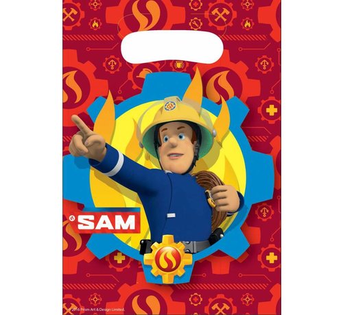 Amscan Feestzakjes Brandweerman sam 8 stuks