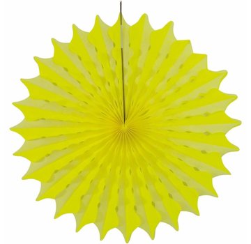 Folat Honeycomb waaier Fluor geel 45 cm