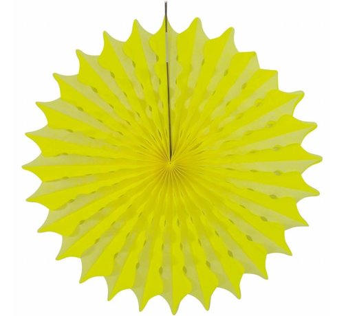 Folat Honeycomb waaier Fluor geel 45 cm