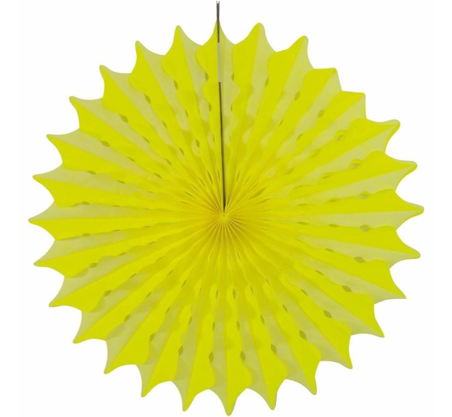 Honeycomb waaier Fluor geel 45 cm