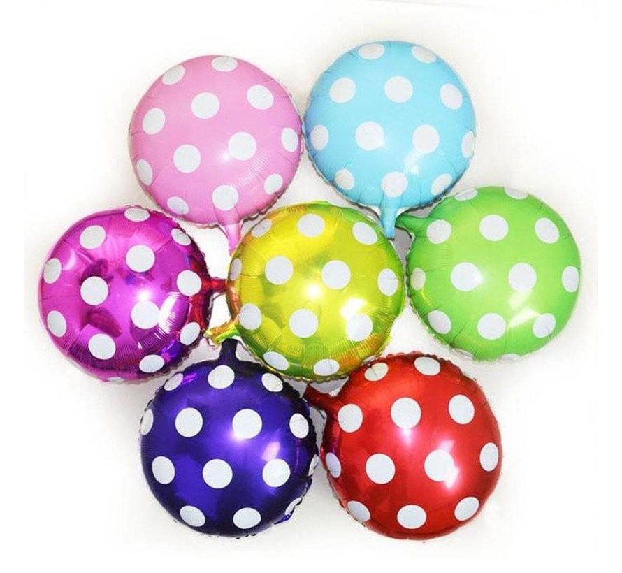 Folieballon Rond met dots 25 cm