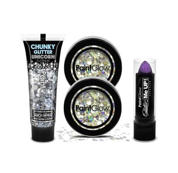 PaintGlow PaintGlow QuatroPack Lipstick Fuchsia + Chunky Glitters Disco Fever