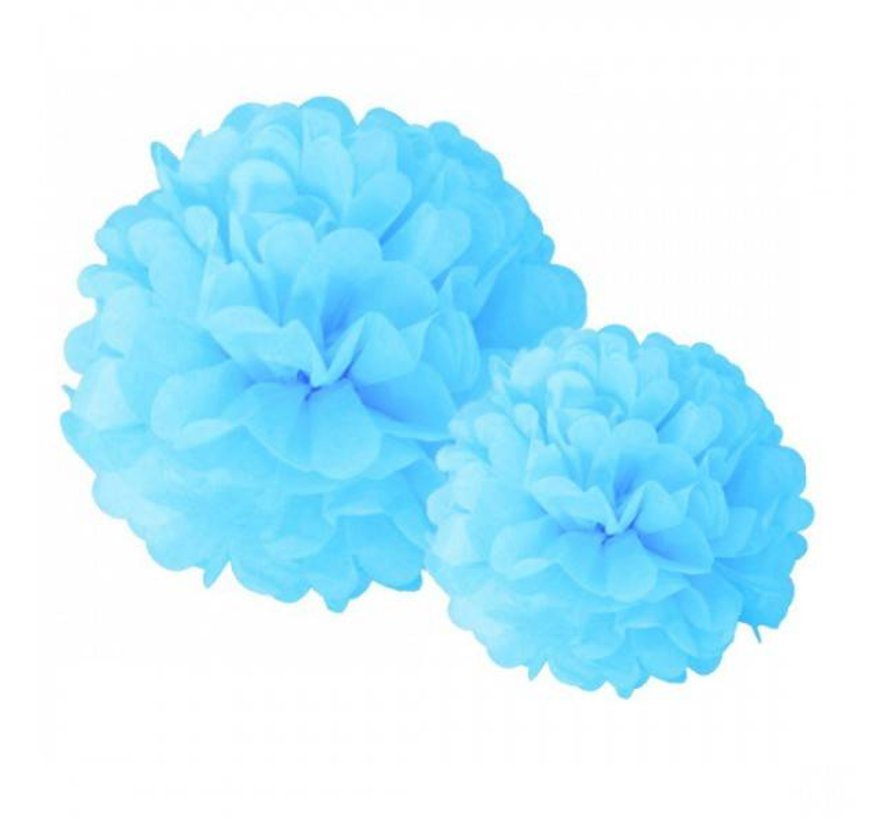 Pompoms Licht Blauw 30/40 cm