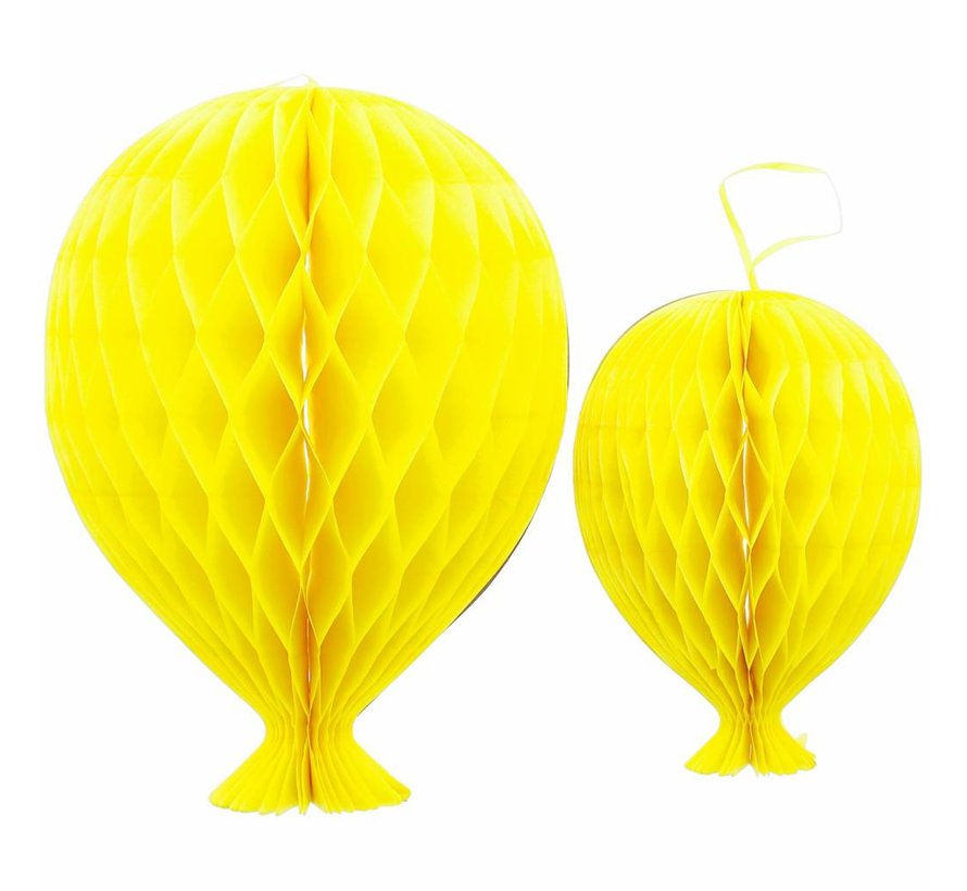 Honeycomb Ballon Geel 2 stuks