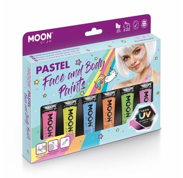 Moon Creations Moon-Glow Face & Body paint Pastel box set