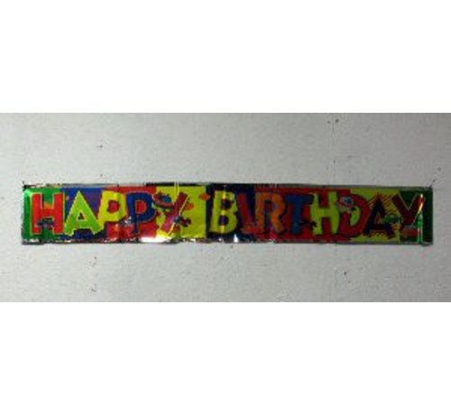 Happy Birthday banner Zwart