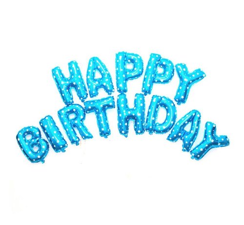Ballonnen set Happy birthday Blauw +/- 40 cm