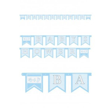 letterslinger Baby Shower blauw