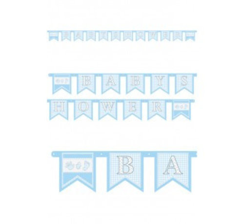 letterslinger Baby Shower blauw