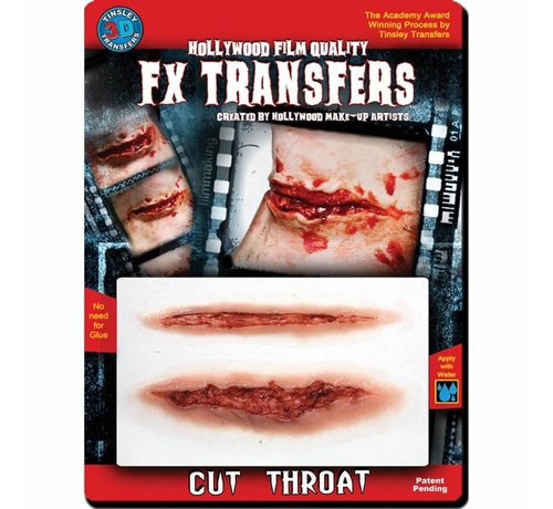 Tinsley Transfers Tinsley Horror 3D Tattoo Snijwond ( Cut Throat )