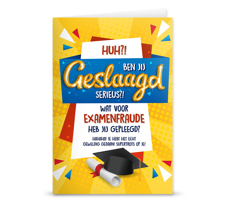 Geslaagd ballon "Huh? Geslaagd"