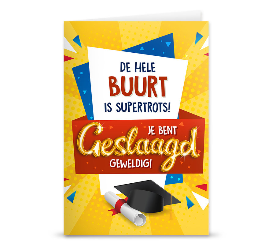 Geslaagd ballon "De hele buurt"