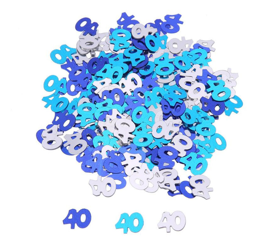 Confetti 40 jaar Blauw/Zilver 14 Gr