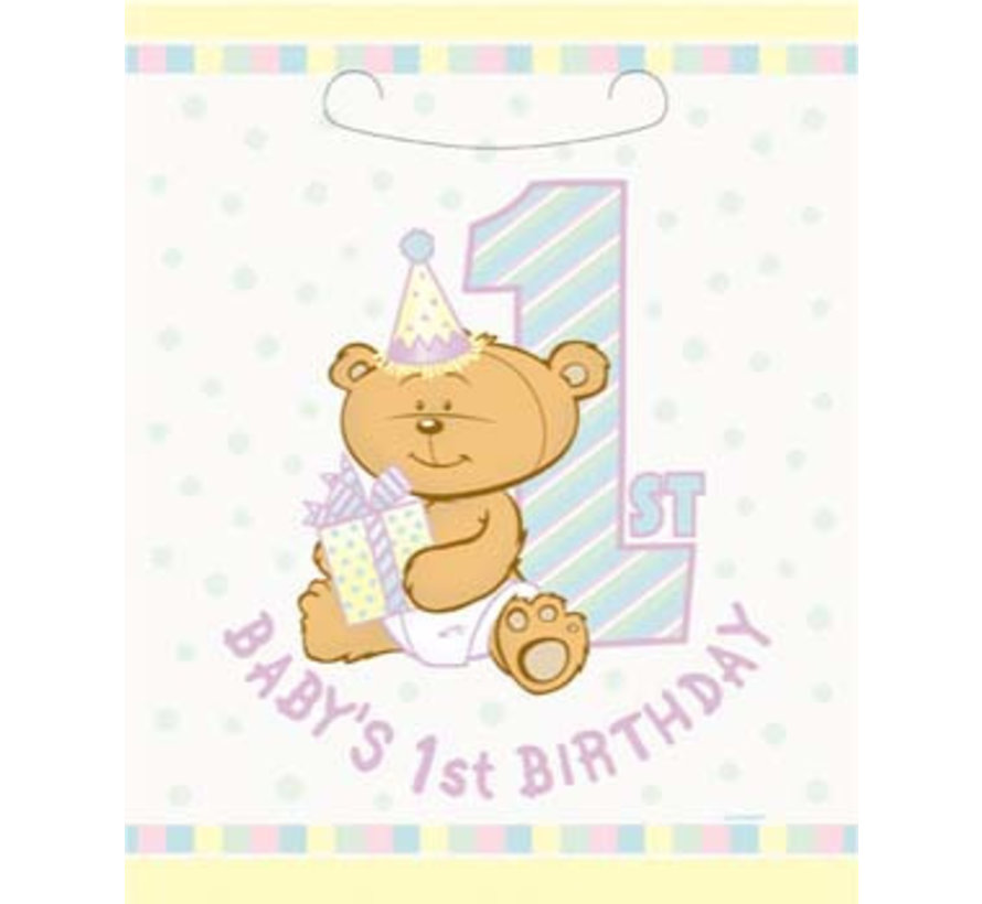 Uitdeelzakje baby's 1st birthday 8 stuks