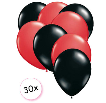 Joni's Winkel Ballonnen Rood & Zwart 30 stuks 27 cm